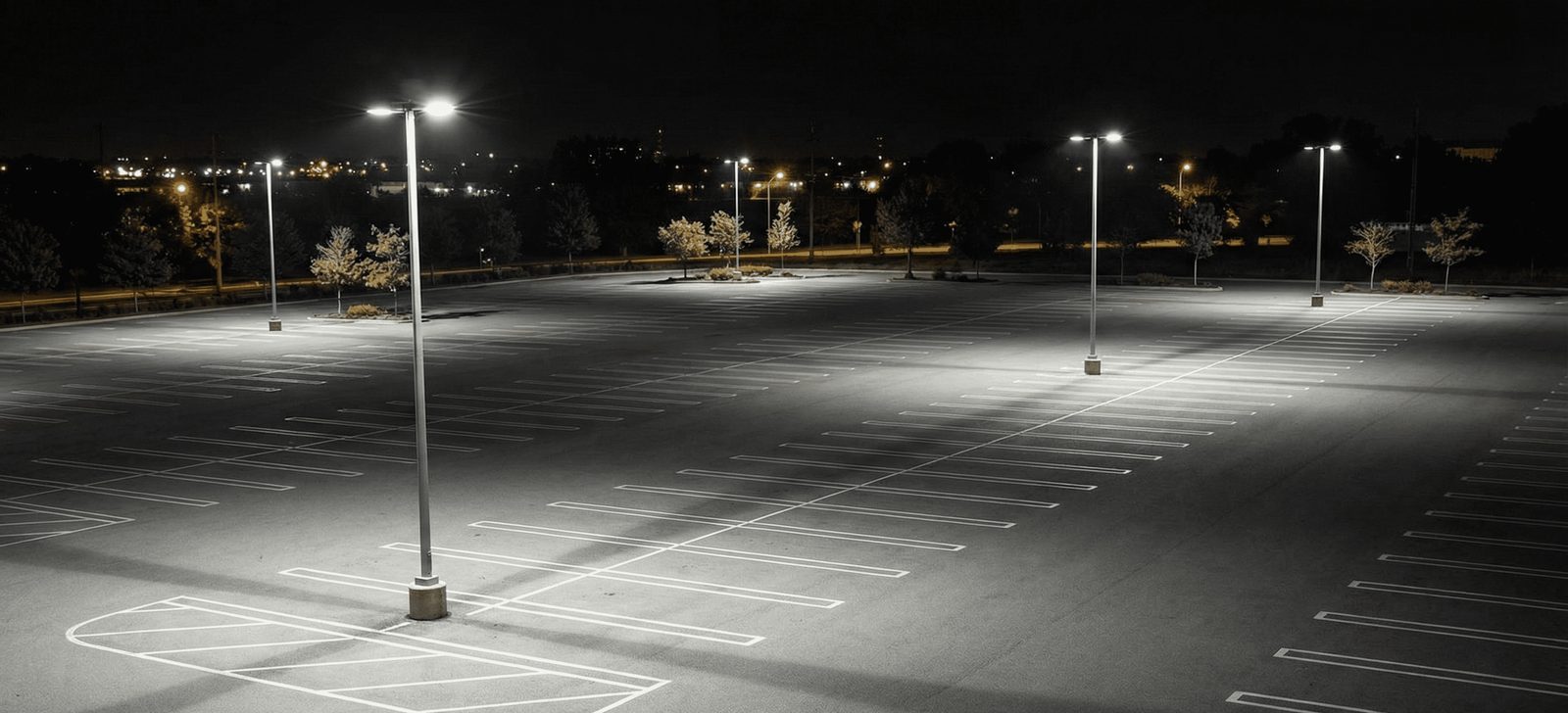 Torre de seguridad IA en un estacionamiento